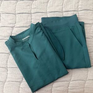 Mandala Teal Scrub Set